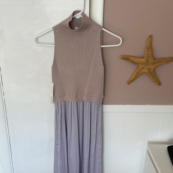 Anthropologie Twofer maxi dress in lilac, long light purple dress, small petite - Picture 3 of 17